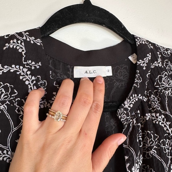 A.L.C. Cotton Silk Balloon Sleeve Blouse Size 2 - Picture 6 of 10